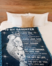 THE GIFT OF LIFE - DAD TO DAUGHTER Large Fleece Blanket - 60" x 80" aos-coral-fleece-blanket-60x80-lifestyle-front-02
