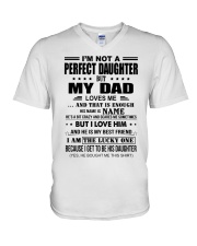 MY DAD LOVES ME - LOVELY GIFT FOR DAUGHTER V-Neck T-Shirt tile