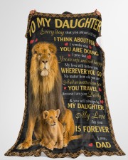 I THINK ABOUT YOU - AMAZING GIFT FOR DAUGHTER Large Fleece Blanket - 60" x 80" aos-coral-fleece-blanket-60x80-lifestyle-front-10