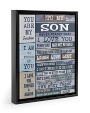 I LOVE YOU - BEST GIFT FOR SON Floating Framed Canvas Prints Black tile