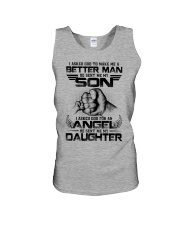 I Asked God To Make Me A Better Man - Perfect Gift For Dad Unisex Tank tile
