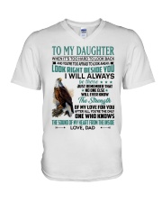 LOOK RIGHT BESIDE YOU - LOVELY GIFT FOR DAUGHTER V-Neck T-Shirt tile