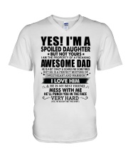 MESS WITH ME - AMAZING GIFT FOR DAUGHTER V-Neck T-Shirt tile