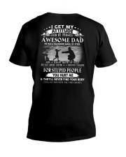 I Get My Attitude From My Freakin' Awesome Dad - Lovely Gift For Daughter V-Neck T-Shirt tile