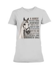 a horse can hear a human 2 Premium Fit Ladies Tee tile