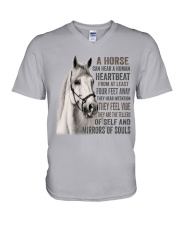 a horse can hear a human 2 V-Neck T-Shirt tile