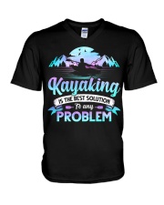 Kayaking - Best Solution V-Neck T-Shirt tile