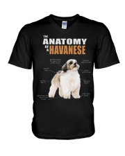 Dog Anatomy - Havanese V-Neck T-Shirt tile
