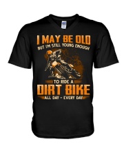 Dirt Bike - Young Enough V-Neck T-Shirt tile