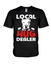 Local Hug Dealer - Dogo Argentino V-Neck T-Shirt tile