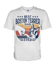 Best Dad Ever Boston Terrier V-Neck T-Shirt tile