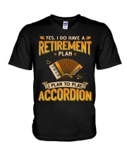 Retirement Plan Accordion V-Neck T-Shirt tile