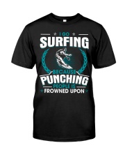 Punching People Is Frowned Upon Surfing Premium Fit Mens Tee tile