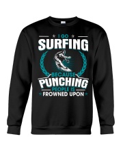 Punching People Is Frowned Upon Surfing Crewneck Sweatshirt tile