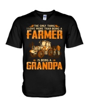 Farmer - Being Grandpa V-Neck T-Shirt tile
