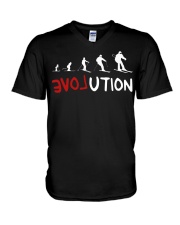Evolution - Skiing V-Neck T-Shirt tile