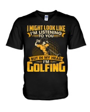 Golfing I Might Look Like V-Neck T-Shirt tile