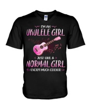 Ukulele - Girl Cooler V-Neck T-Shirt tile