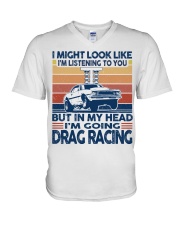 But In My Head - Drag Racing V-Neck T-Shirt tile