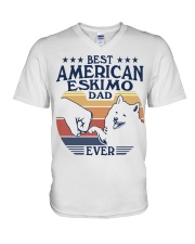 Best Dad Ever American Eskimo Dog V-Neck T-Shirt tile