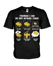 Spare Time - Piano V-Neck T-Shirt tile