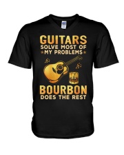 Guitar - Solve Problems V-Neck T-Shirt tile