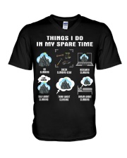 Spare Time - Climbing V-Neck T-Shirt tile