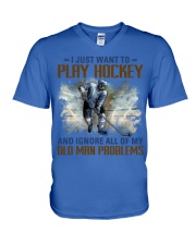 Ice Hockey - Old Man Problems V-Neck T-Shirt tile