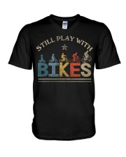 Still Mountain Biking V-Neck T-Shirt tile