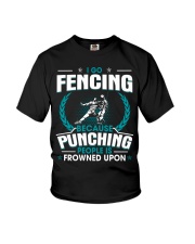 Punching People Is Frowned Upon Fencing Youth T-Shirt tile