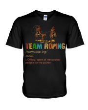 Team Roping Coolest People V-Neck T-Shirt tile