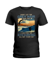 Kitesurfing - Grey hair fool you Ladies T-Shirt tile