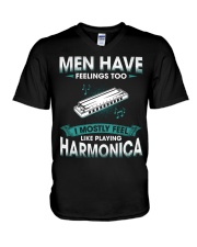 Men Have Feelings - Harmonica V-Neck T-Shirt tile