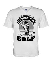 Retirement Plan Golf V-Neck T-Shirt tile