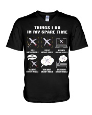 Spare Time Model Aircraft V-Neck T-Shirt tile
