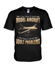 Model Aircraft - Adult Problems V-Neck T-Shirt tile