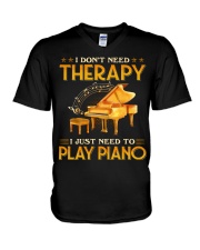 Piano - Therapy V-Neck T-Shirt tile