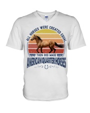 Horse Created Equal - American Quarter Horses V-Neck T-Shirt tile