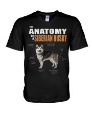 Dog Anatomy - Siberian Husky V-Neck T-Shirt tile