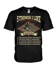 5 Things I Like - Kayaking V-Neck T-Shirt tile