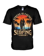 Surfing - Stress V-Neck T-Shirt tile