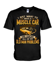 Muscle Car - Old Man V-Neck T-Shirt tile