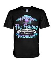 Fly Fishing - Best Solution V-Neck T-Shirt tile
