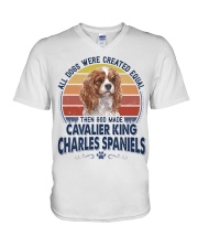 Dog Created Equal - Cavalier King Charles Spaniel V-Neck T-Shirt tile
