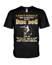 Old Man Perfect - Disc Dog V-Neck T-Shirt tile