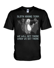 Hiking - Sloth hiking team V-Neck T-Shirt tile