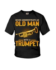 Trumpet - Never Underestimate Old Man Youth T-Shirt tile