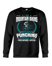 Punching People Is Frowned Upon Mountain Biking Crewneck Sweatshirt tile