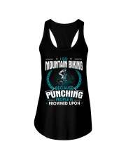 Punching People Is Frowned Upon Mountain Biking Ladies Flowy Tank tile