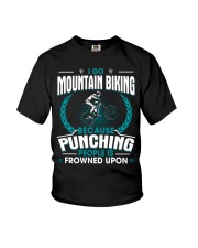 Punching People Is Frowned Upon Mountain Biking Youth T-Shirt tile